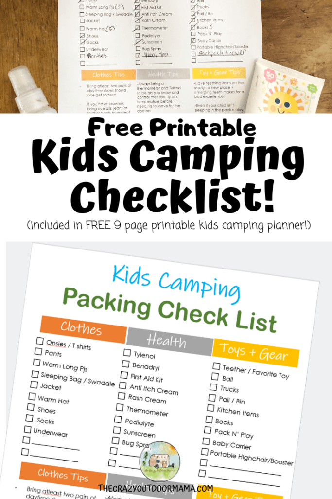 Eik stad Stier Printable Baby Camping Checklist and Planner! – The Crazy Outdoor Mama