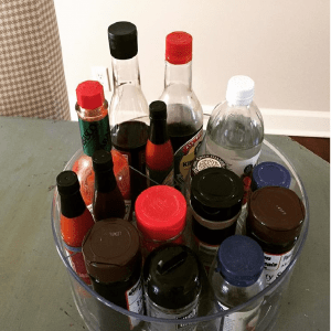 spice organization in campers using lazy susan