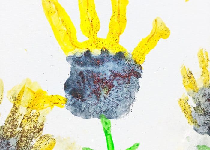 DIY Cute Sunflower Handprint Craft for Kids (Great Gift for Mom or Grandma!)