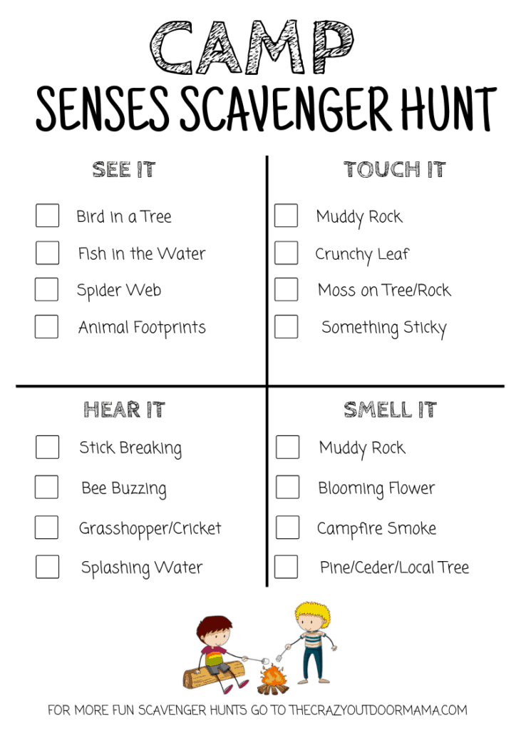 Printable Camping Scavenger Hunt Printable Word Searches