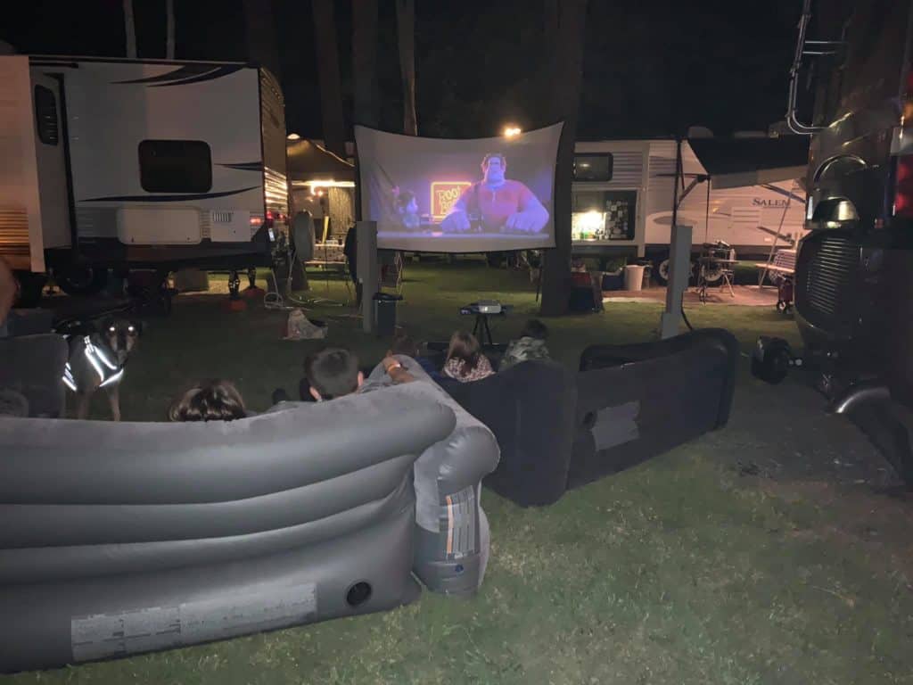 camping movie projector