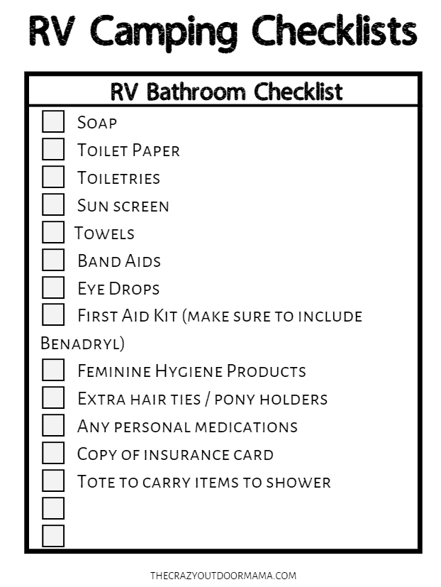 rv packing checklist