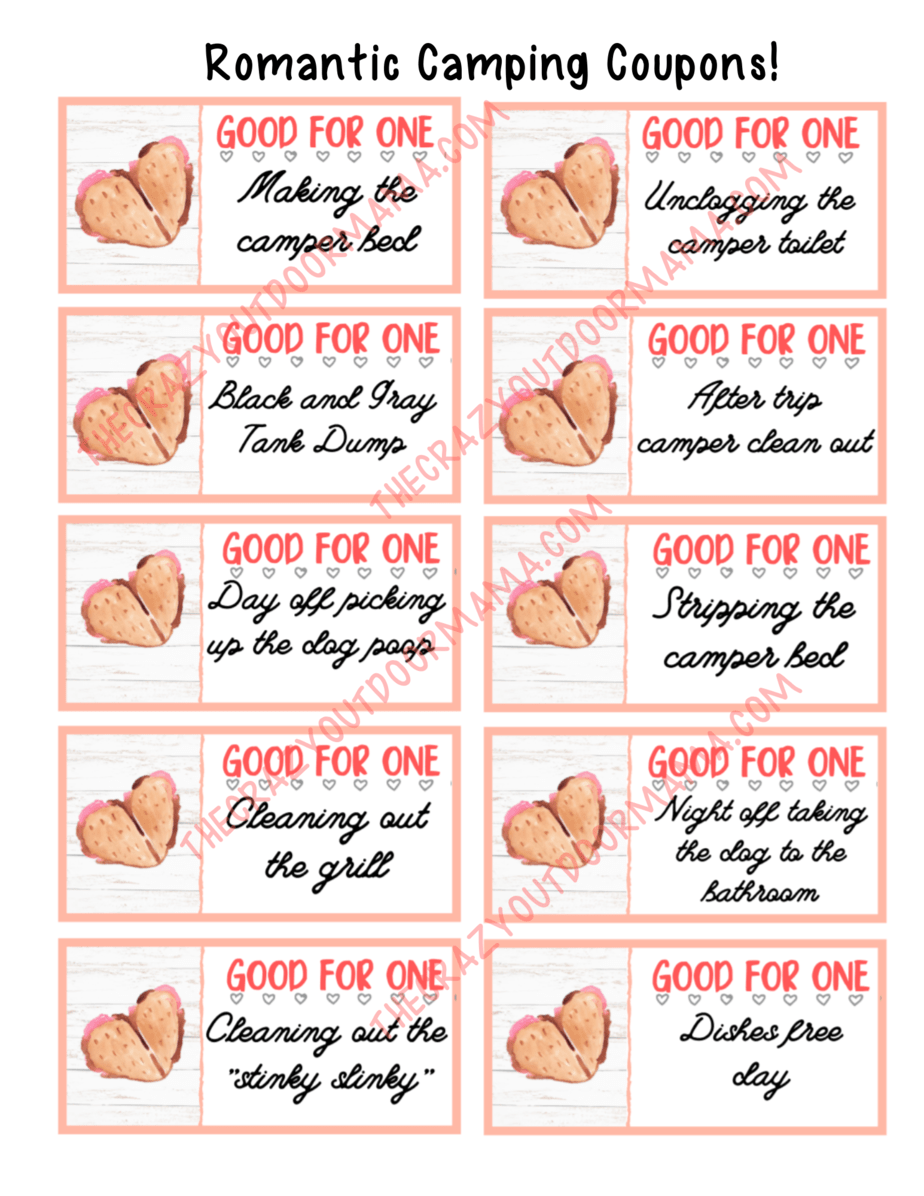 FREE Printable Romantic Camping Coupon Book (16 Coupons Perfect for ...