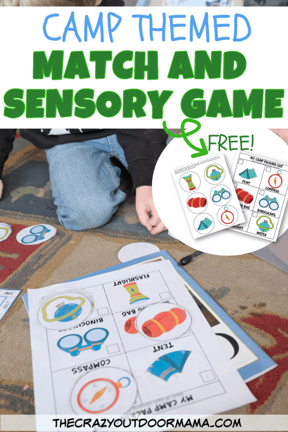 Fun Camping Themed Sensory and Matching Game [Free Printables]! – The ...