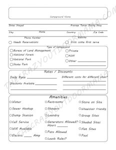 FREE Printable RV Camping Log Pages For Your 3 Ring Binder! – The Crazy ...