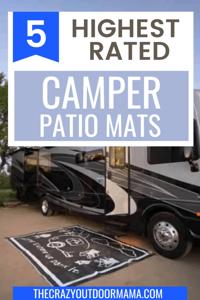 Reversible Outdoor Checkered Trailer Mat RV Camper Floor Rug Camping White  Black