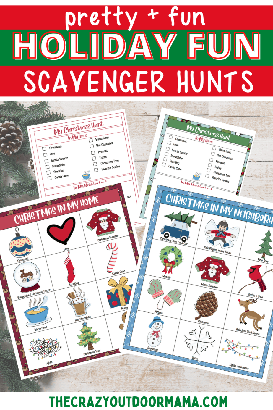 7 Fun Christmas Scavenger Hunt Printables (Outdoors, Indoors and Clues ...