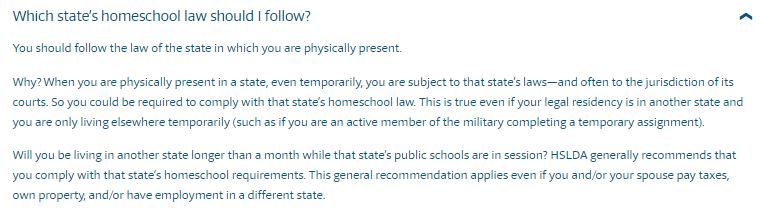 which states homeschool law should you follow