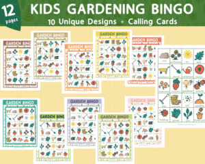 Fun + CUTE Garden BINGO for kids (10 Boards + Calling Cards) perfect ...