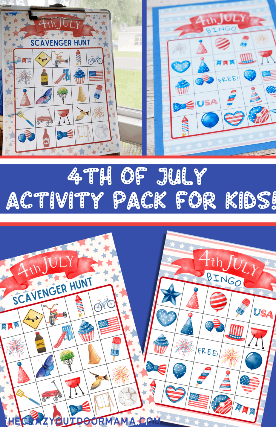 CUTE 4th of July BINGO Cards + Scavenger Hunt For Kids [Full Set ...