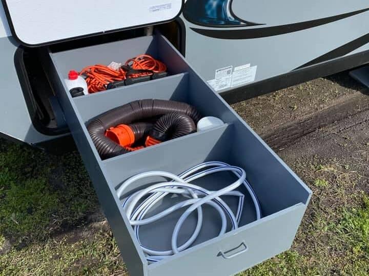 DIY Sliding Bin for Outdoor RV Storage Compartments (pics included!) – The Crazy  Outdoor Mama