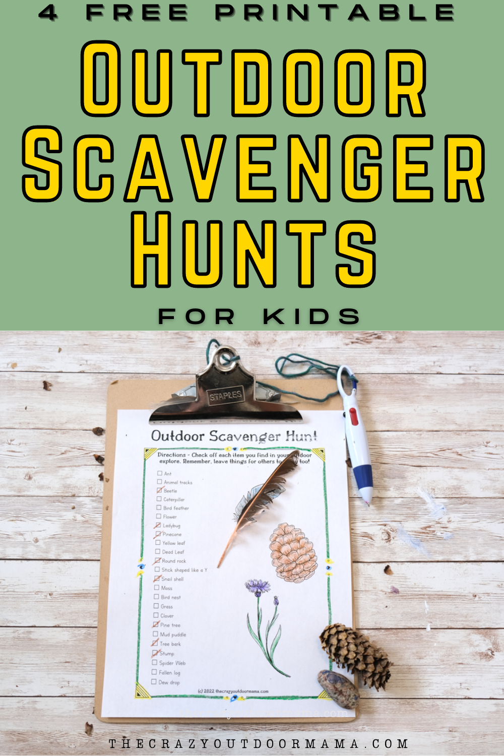 Outdoor Scavenger Hunt (5 Free Printables for ALL Ages!) – The Crazy ...