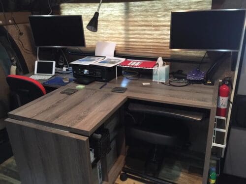 Rv Office Space For 2 Replacing Dinette 500x375 