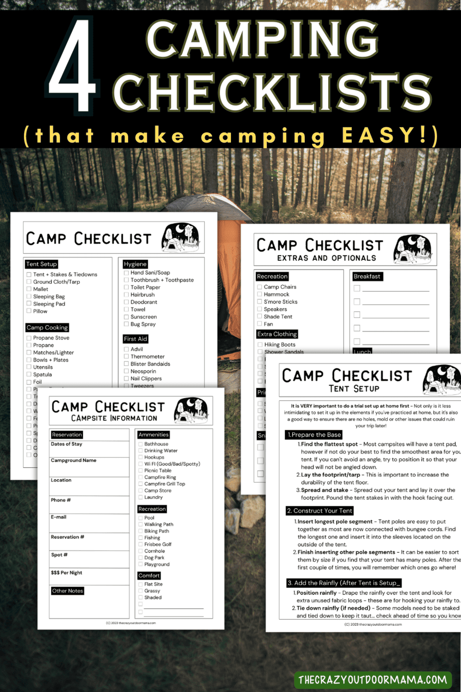 5 Essential Camping Checklists To Simplify Your Next Trip! – The Crazy ...