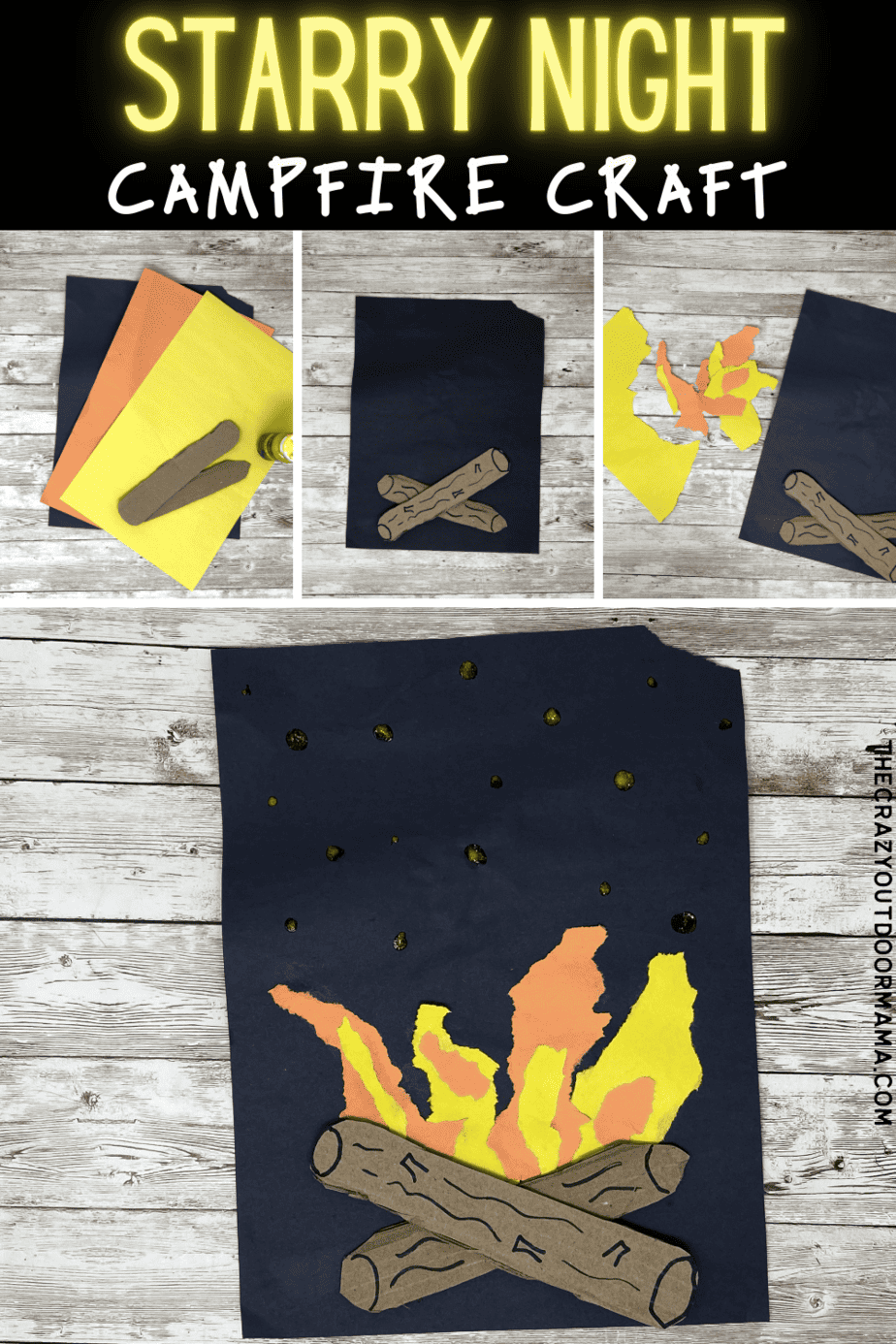 Starry Night Campfire Craft - Artsy And Easy! – The Crazy Outdoor Mama